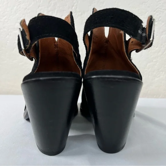 Frye Courtney Slingback Peep Toe Leather Block Heeled Sandals Mules Size 6.5 - Picture 6 of 13
